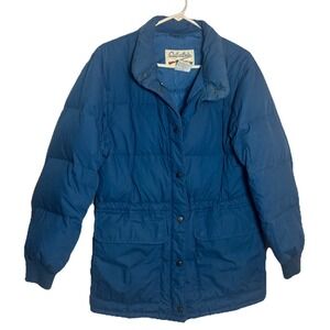 Vintage Cabela's Men's Medium Blue Down Jacket Parka Waterfowl‎ Made In Korea